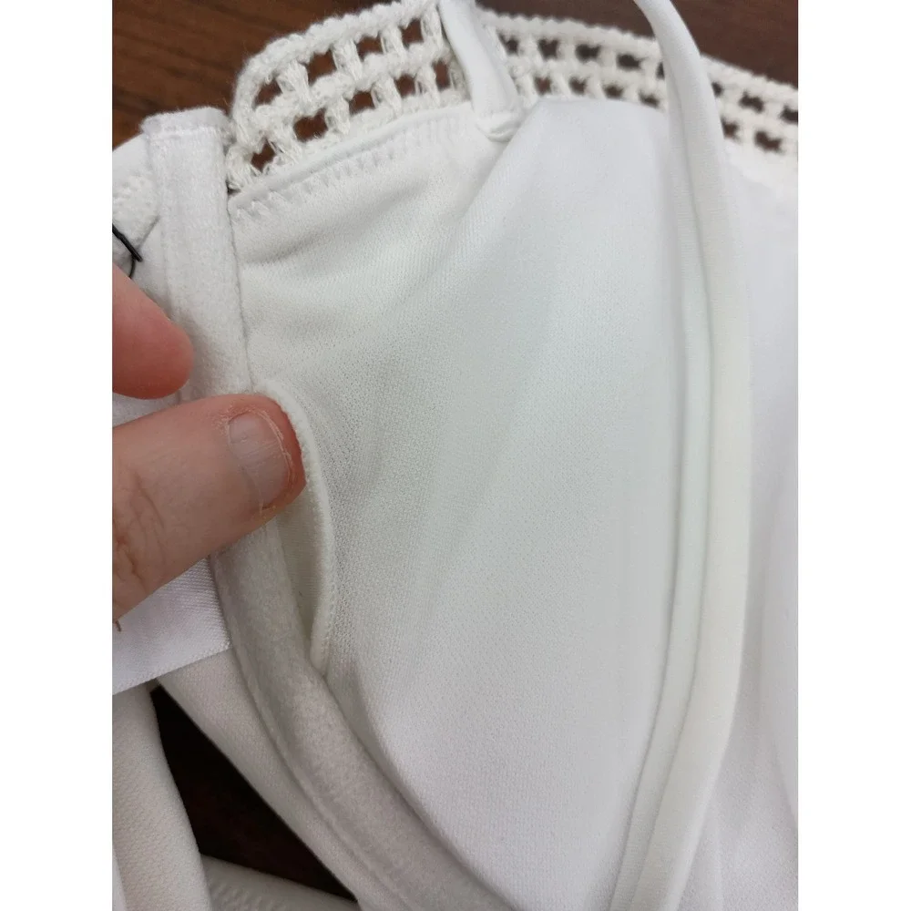 nwt Shade and shore 36D white‎ crochet beach bikini top vacation travel